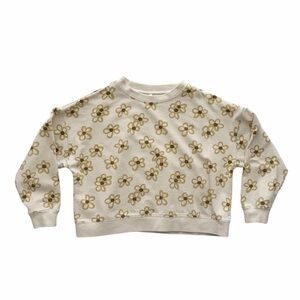 Rylee + Cru Cream and Gold Floral Sweater